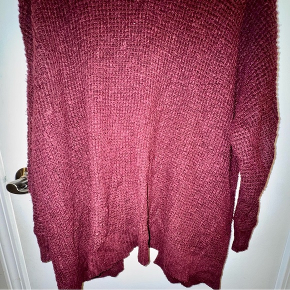 American Eagle Outfitters Maroon Waffle Knit Oversized Cardigan XS/S - Picture 9 of 9